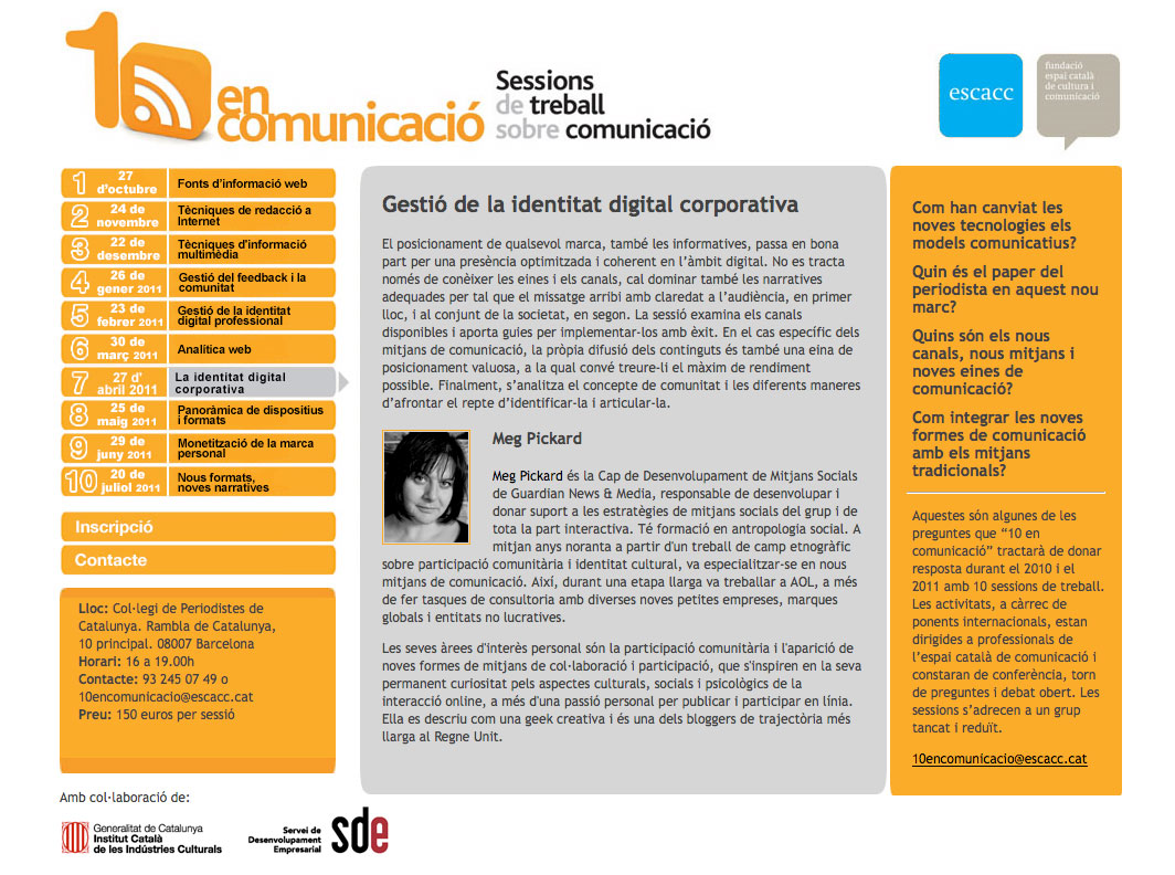 L’analítica web a la sisena secció de ’10 en comunicació’