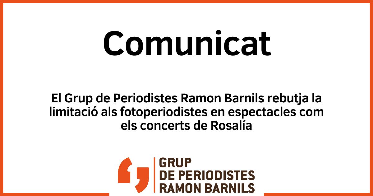 Rebutgem la limitació als fotoperiodistes en espectacles com els concerts de Rosalía